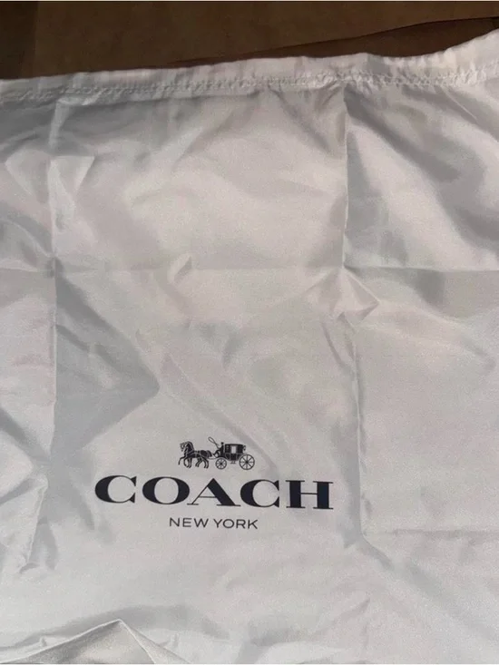 COACH Brand New - Olive Suede Shoulder Bag with Gold Logo - Picture 2 of 5